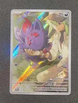 N’s Zorua Illustration Rare Black Star Promo POKEMON CENTER STAMPED 189 NM - Image 1