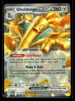 2023 Scarlet & Violet - Paradox Rift Gholdengo ex #139 Ultra Rare Holo Pokemon - Image 1