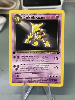 Pokemon TCG 1st Edition Dark Alakazam Team Rocket 18/82 NON Holo Rare Near Mint - Image 1