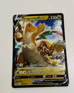 Pokemon TCG Dragonite V Pokemon Go Black Star promo SWSH235 - Image 1