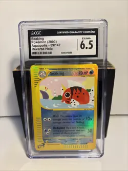 Pokemon Seaking Reverse Holo Aquapolis Set 59/147 CGC 6.5 Excellent/Near Mint - Image 1
