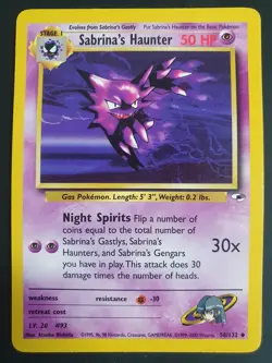 Sabrina's Haunter 58/132 - Gym Heroes Set - Pokemon Card - Excellent Condition - Image 1