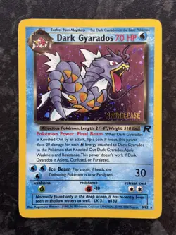 Dark Gyrados Prerelease Stamped Holo Rare Team Rocket Pokemon Card WOTC NM - Image 1