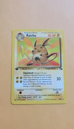 Pokemon Card TCG Raichu 29/62 1st Edition Fossil Non-Holo Rare - Image 1
