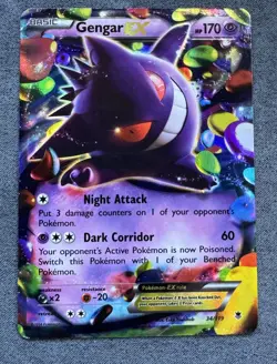 Pokemon Gengar EX Holo Ultra Rare TCG Card 34/119 Phantom Forces - Image 1