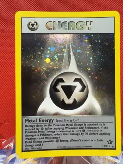 Pokemon - Metal Energy HOLO - Neo Genesis 19/111 English SWIRL MP Foil TCG Card - Image 1