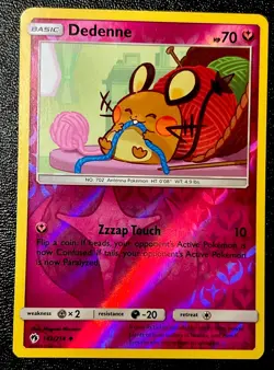 Dedenne 142/214 NM Reverse Holo Cute Yarn Discontinued Pink Fairy Pokemon Card! - Image 1