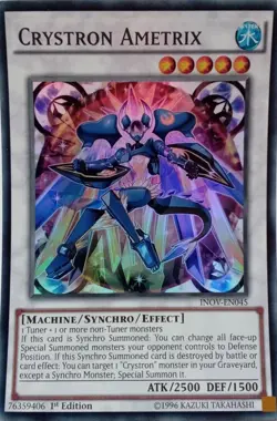 INOV-EN045 CRYSTRON AMETRIX SUPER RARE 1ST EDITION YuGiOh CARD - Image 1