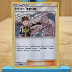 Brock's Training Holo 55/68 Hidden Fates S&M Pokemon Card TCG - Image 1