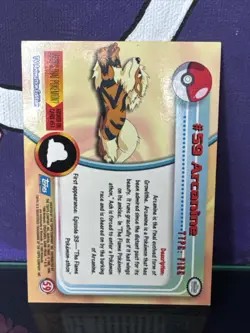 Topps Pokemon Trading Card TV Animation Edition Arcanine #59 - Image 2