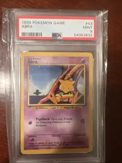 1999 POKEMON GAME BASE SET #43 ABRA PSA 9 MINT - Image 1