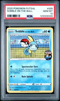 2020 POKEMON FUTSAL #005 SOBBLE ON THE BALL PSA 10 - Image 1