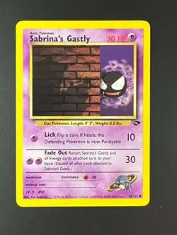 Sabrina's Gastly 96/132 Gym Challenge Non Holo Pokemon TCG WOTC - Image 1