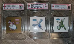 Lugia Daiichi Pan Pokemon Japanese Bread Sticker Lot Graded CG 10, 10, 8.5 - Image 1