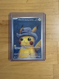 Pokemon Pikachu TCG Grey Felt Hat Van Gogh Full Art Promo SVP #085 - Image 1