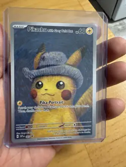 Pokemon Pikachu TCG Grey Felt Hat Van Gogh Full Art Promo SVP #085 - Image 3