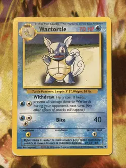 Base Set - Mp- Wartortle 42/102 Pokemon Vintage WOTC English (US Seller) - Image 1