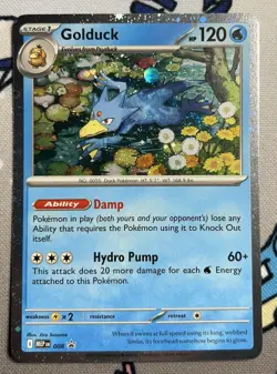 🌀 Pokemon TCG Golduck MEP 008 Mega Evolution Pokemon Blister Promo SWIRL 🌀 - Image 1