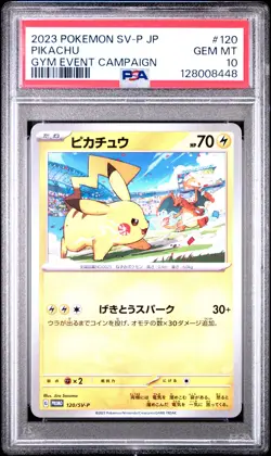 2023 POKEMON JPN SV-P PROMO GYM EVENT CAMPAIGN #120 PIKACHU PSA 10 - Image 1