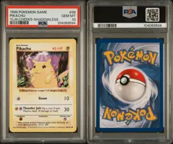 1999 POKEMON GAME BASE SET 58 PIKACHU YELLOW CHEEKS-SHADOWLESS PSA 10 GEM MINT - Image 3