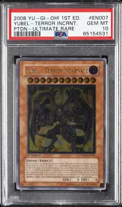 2008 YU-GI-OH! PTDN-PHANTOM DARKNESS #EN007 YUBEL-TERROR INCARNATE PSA 10 - Image 1