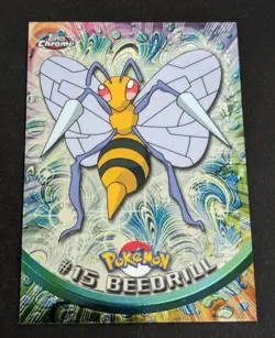 2000 Topps Chrome #15 Beedrill Pokemon Card Holo RARE Animation Series Ungraded! - Image 1