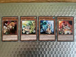 Yu-Gi-Oh 4x Familiar-Possessed Set Aussa Eria Hiita Wynn 1st Edition SDC - Image 1