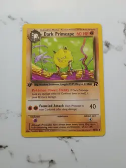 First Edition Dark Primeape 43/82 LP+ Vintage Team Rocket Pokemon Cards - Image 1
