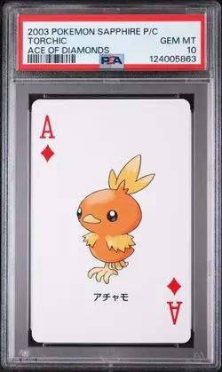 PSA 10 GEM MINT 2003 POKEMON SAPPHIRE VERSION PLAYING CARDS TORCHIC - Image 1