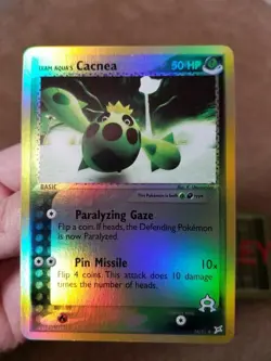 2004 POKEMON EX TEAM MAGMA VS TEAM AQUA SET CACNEA REVERSE HOLO CARD, 24/95 - Image 1