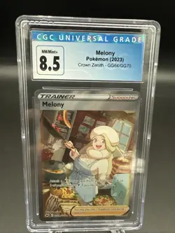 CGC 8.5 MINT Melony GG64/GG70 Crown Zenith FULL ART Trainer Pokemon Card - Image 1