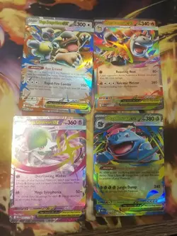 MEGA Pokemon 4 Card Lot: Mega VENUSAUR, Gardevoir, Kangaskhan, And Camerupt - Image 1