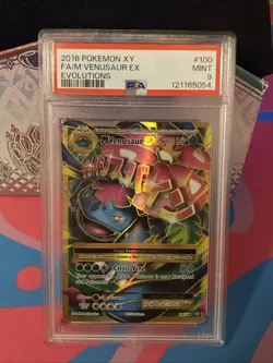 Pokemon 2016 XY Evolutions Mega Venusaur EX Full Art Card 100/108 PSA 9 - Image 1