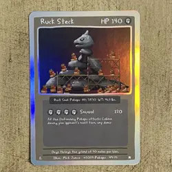 Pokepu S1, 1st Ed. Ruck Steck Onix Pokemon Fan Art Derpy Parody Card Rare Holo - Image 1