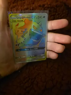 NM Gengar & Mimikyu GX 186/181 Team Up Secret Rare Holo Pokemon Card - Image 2