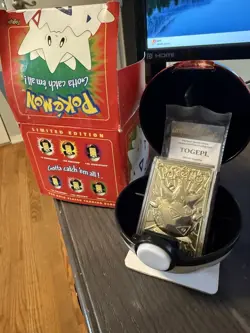 Pokemon Togepi 23K Gold Plated Trading Card Limited Edition w Box and COA - Image 1