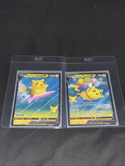 Flying Pikachu V and Surfing Pikachu V Celebrations Pokemon Cards 6/25 & 8/25 NM - Image 1
