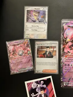 Team Rockets Mewtwo Ex SVP 205 Black Star Promo Meowth Giovanni Cosmos Holo Card - Image 2