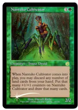 Magic The Gathering TORMENT FOIL NANTUKO CULTIVATOR GREEN CREATURE DRUID 2002 - Image 1