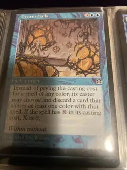 MTG Stronghold Dream Halls Rare Blue Enchantment Magic the Gathering MP/LP VG/EX - Image 1