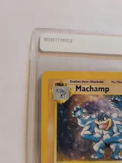 Pokemon Machamp Base Set 8/102 Holo 1st Edition Rare TCG Card - Image 3