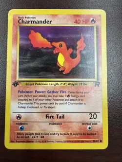 Charmander 50/82 1ST EDITION Team Rocket Vintage Pokemon TCG LP - Image 1
