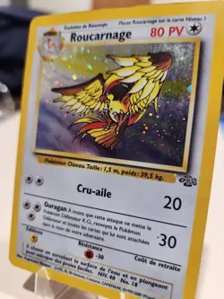 Roucarnage (Pidgeot) 8/64 Rare Holo - Jungle Francais FRENCH Swirl Pokemon TCG - Image 2