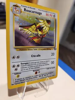 Roucarnage (Pidgeot) 8/64 Rare Holo - Jungle Francais FRENCH Swirl Pokemon TCG - Image 3