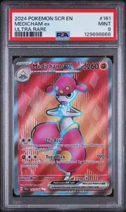 2024 POKEMON SCR EN-STELLAR CROWN ULTRA RARE #161 MEDICHAM EX PSA 9 - Image 1