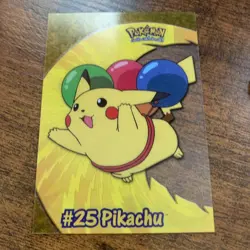 Pikachu #25 PC1 1st Edition (Blue) Pokemon Topps 2000 TV Animation Clear LP RARE - Image 1