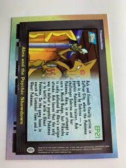 2000 Topps Pokemon TV #EP21 Abra and the Psychic Showdown (B) Rainbow Foil - Image 2