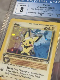 Pokemon Neo Genesis 1st Edition Pichu 12/111 CGC 8 - Image 2