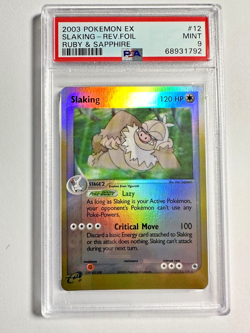 PSA 9 Mint Slaking Reverse Holo 2003 Pokemon EX Ruby & Sapphire #12 - Image 1
