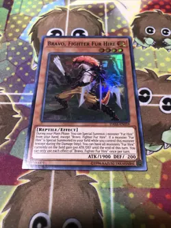 Yugioh - Bravo, Fighter Fur Hire (Super Rare) - DASA-EN019 - Image 1